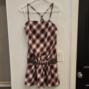 Guess Plaid Tank Top with Black and Red Accents